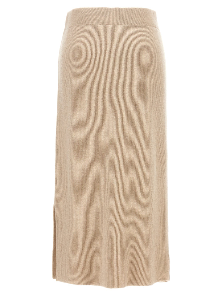 Ribbed Skirt Skirts Beige