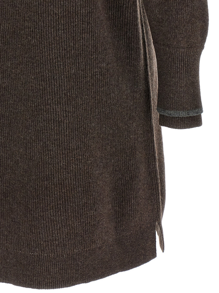 Brunello Cucinelli Double Layer Dress Dresses - Brown | 763ce99f1a39e4fe20d0297a73ab6694ab6e87ac