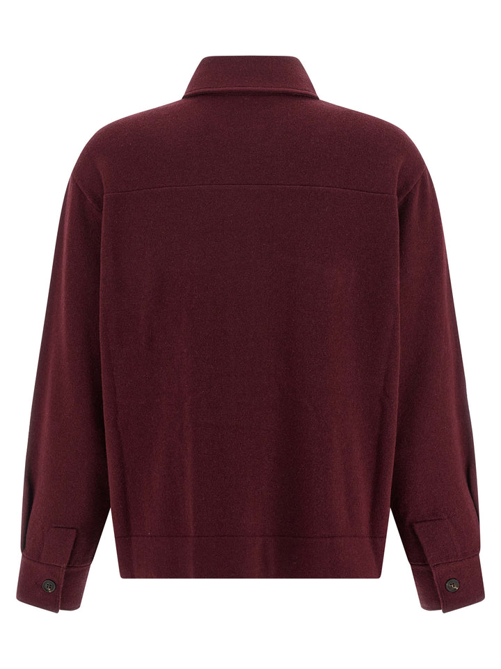 Brunello Cucinelli Knitted Shirt Shirt and Blouse - Bordeaux | 1073797c5ed80b3233a54109f3ba3272153096b0