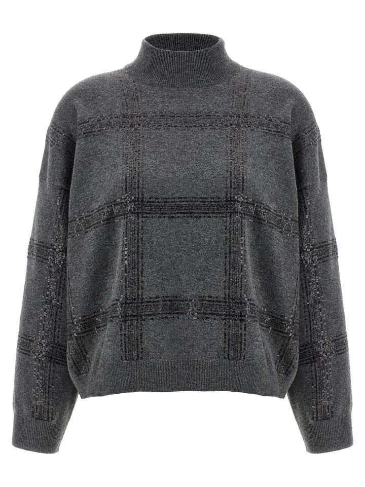 Brunello Cucinelli Turtle-Neck Sweater Sweaters and Cardigans - Gray | 35daf2e4bab8d769ce62fbfae9904ec9a7cb9f02