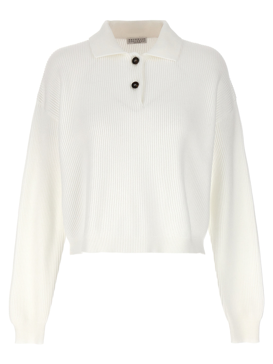 Brunello Cucinelli English Rib  Shirt Polo - White | 5886bd6384029deffdf8102497be1a57235d6db9