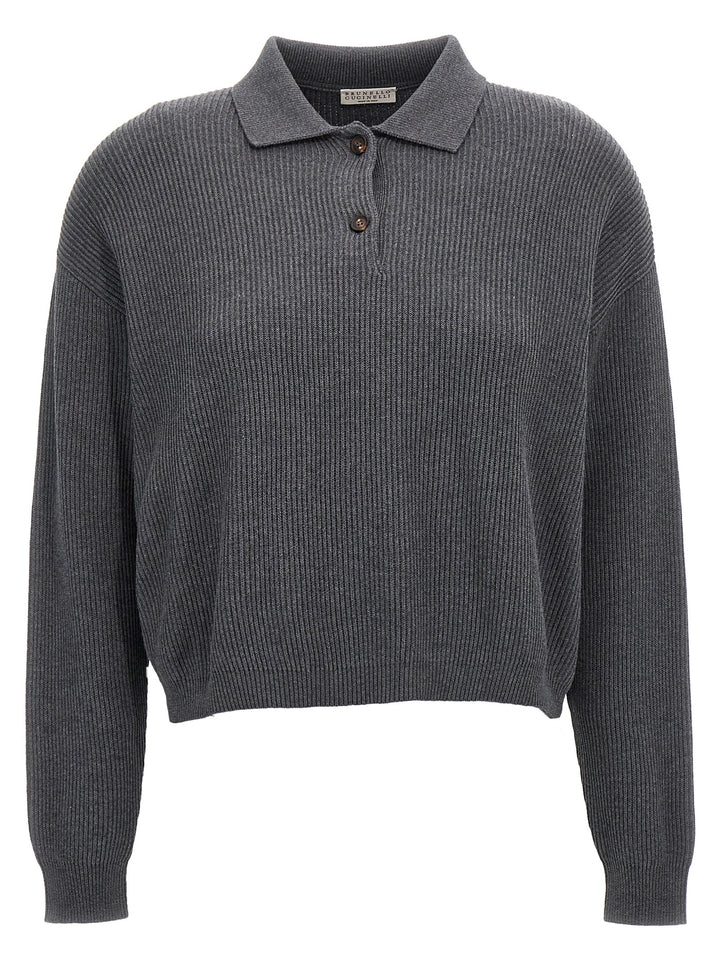 Polo Jersey Sweater, Cardigans Gray