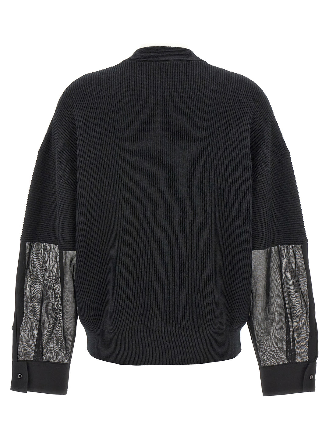 Ribbed Cardigan Sweater, Cardigans Black