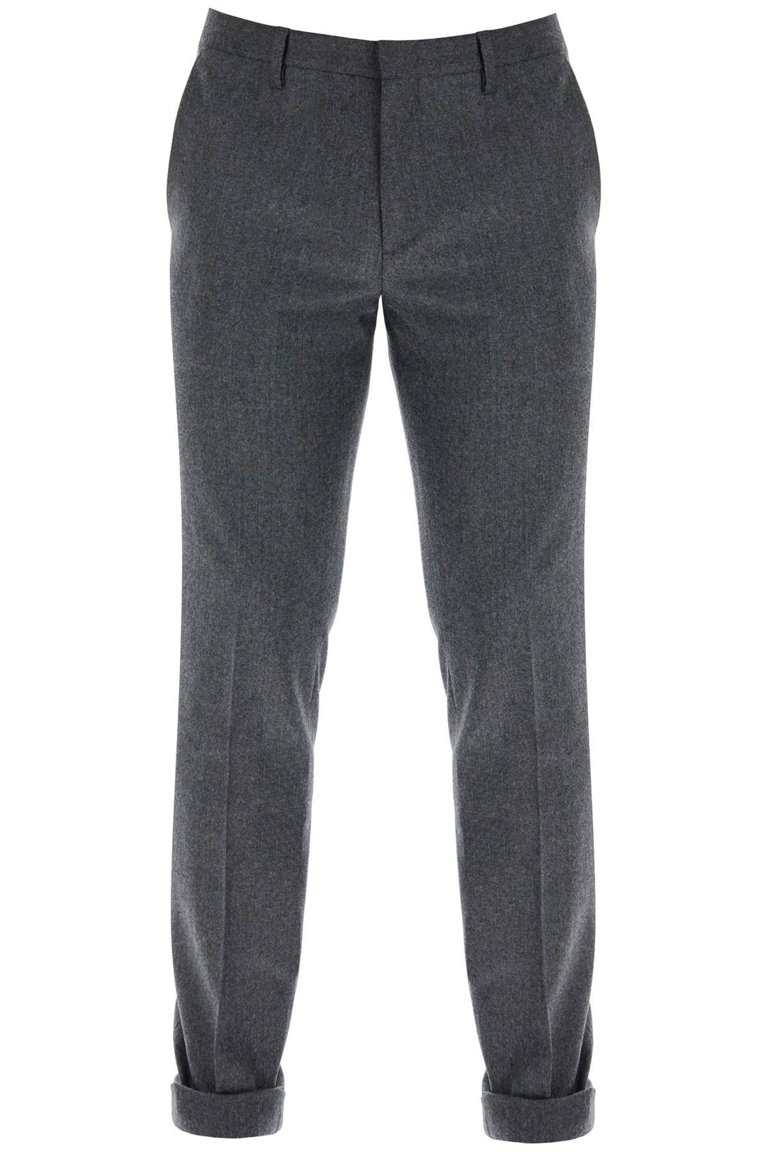 Slim Fit Flannel Trousers In Eight