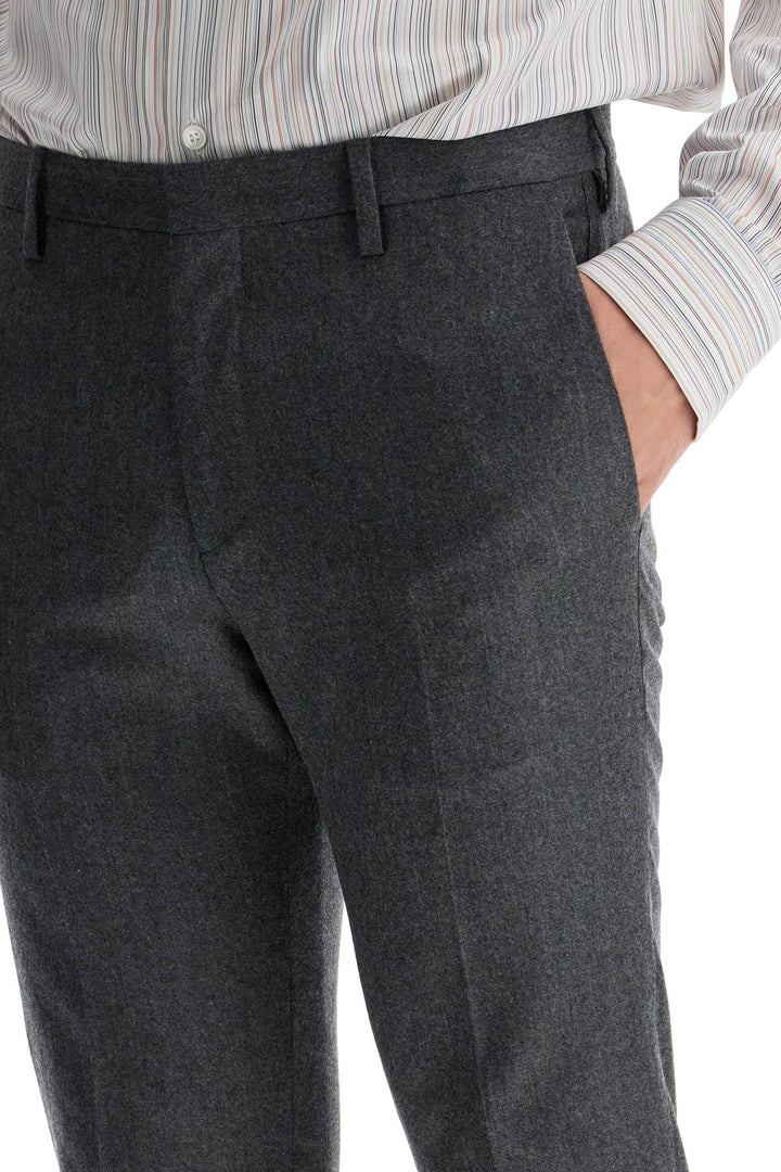 Slim Fit Flannel Trousers In Eight