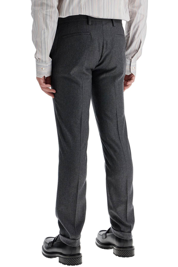 Slim Fit Flannel Trousers In Eight