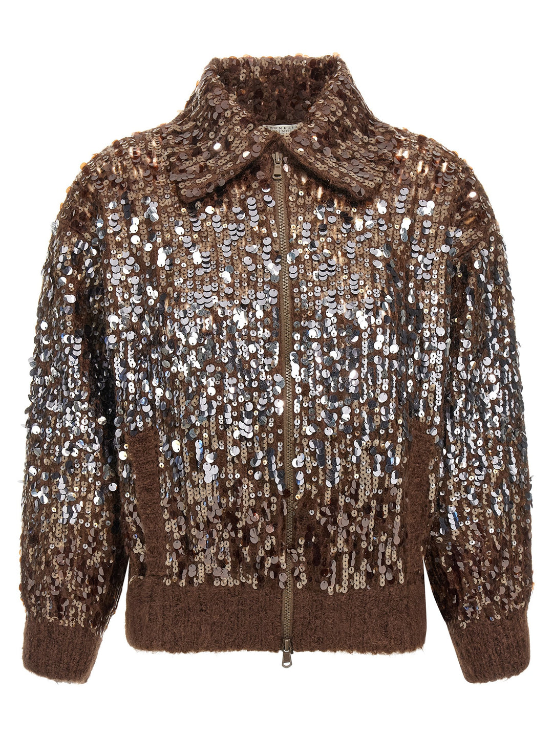 Brunello Cucinelli Dazzling Dégradé Embroidery Sweaters and Cardigans - Brown | c76ae534885ee906b5116e37b1f61bd6967d8275