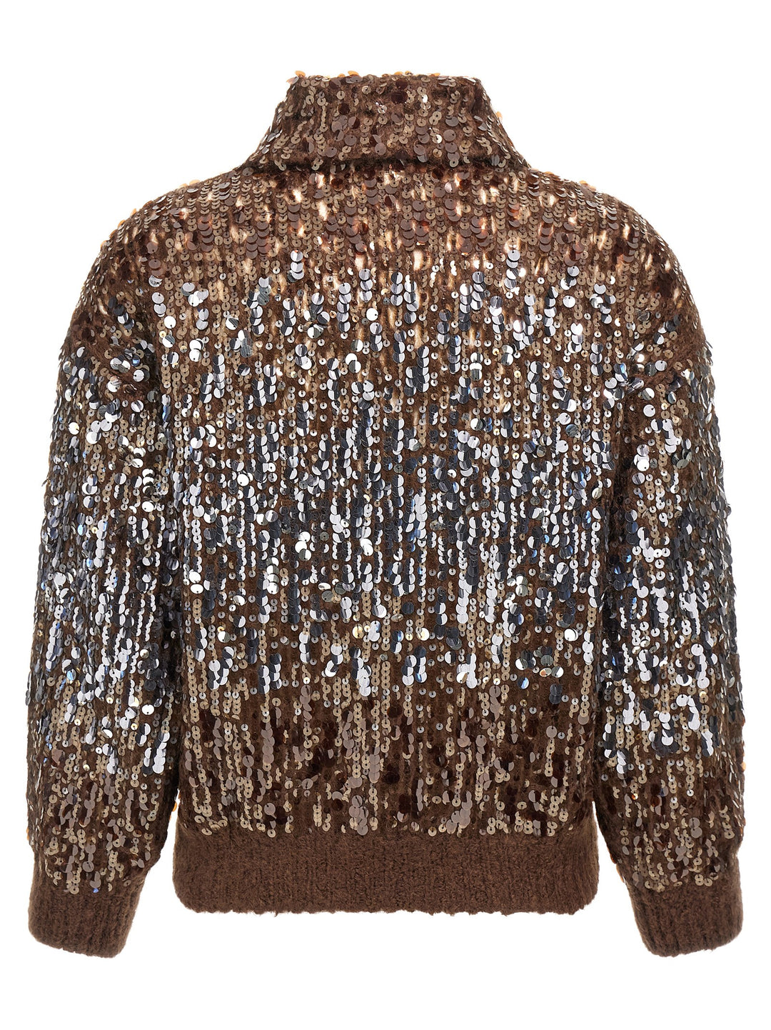 Brunello Cucinelli Dazzling Dégradé Embroidery Sweaters and Cardigans - Brown | 3fd3fdfe9446eaaeed2324dfdd340a00656c2edc