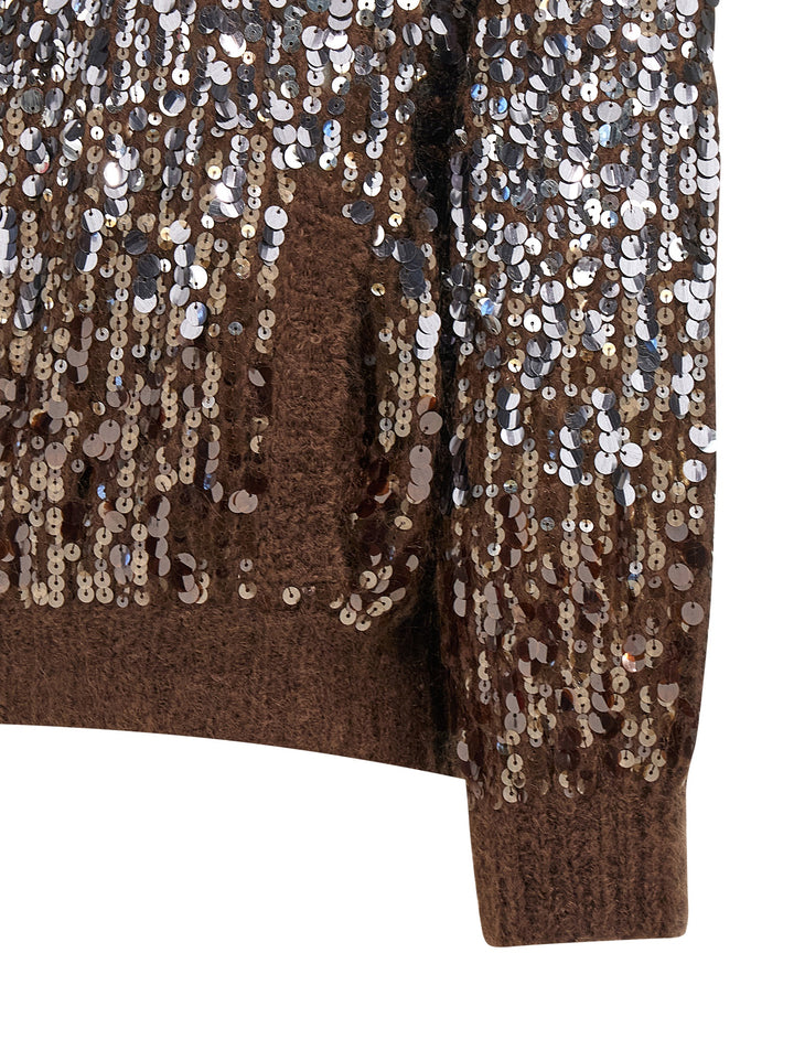 Brunello Cucinelli Dazzling Dégradé Embroidery Sweaters and Cardigans - Brown | 63a27b245a1624b577bf2d6b0aacf6aa4f04ecfa