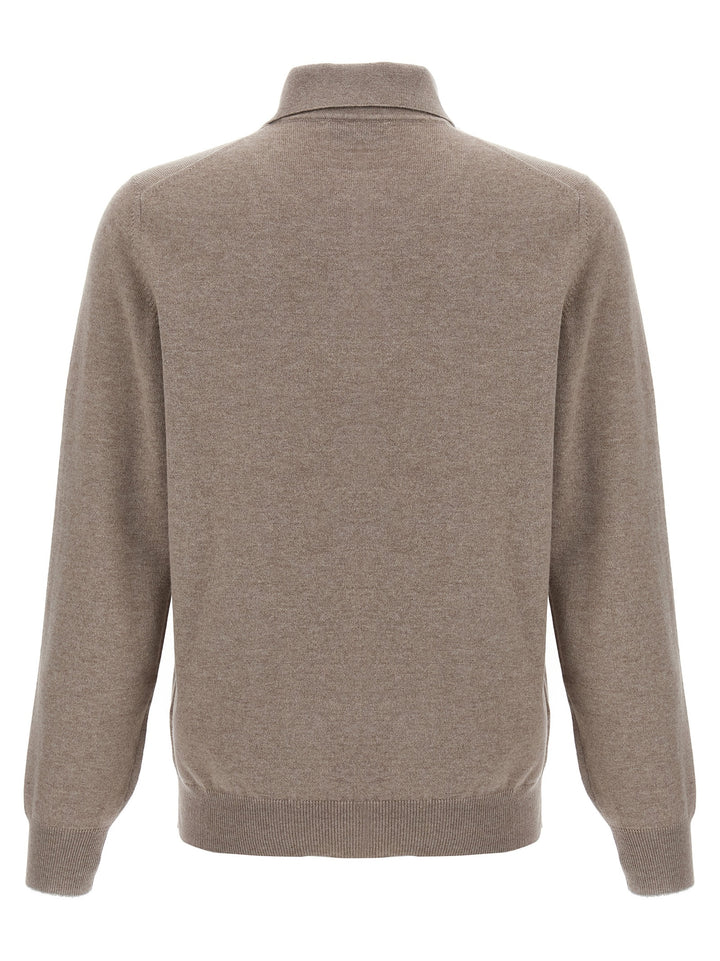 Brunello Cucinelli Cashmere  Shirt Polo - Beige | f7395d277d128ddf9ac854110a0424eff81add74