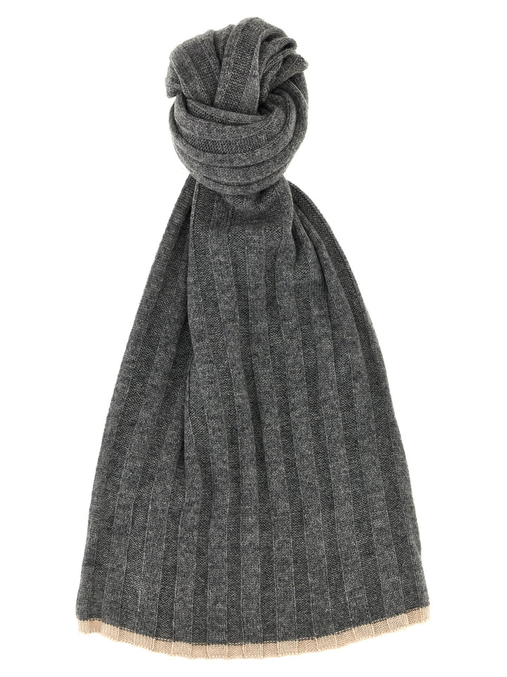 Ribbed Scarf Scarves, Foulards Gray