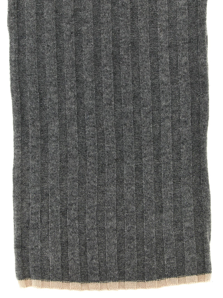 Ribbed Scarf Scarves, Foulards Gray