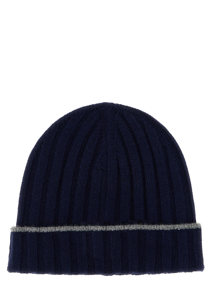 Brunello Cucinelli Cashmere Turn-Up Beanie Hats - Blue | 5a1b48e846d99eb3d905d6c4b0a658583b51c87e