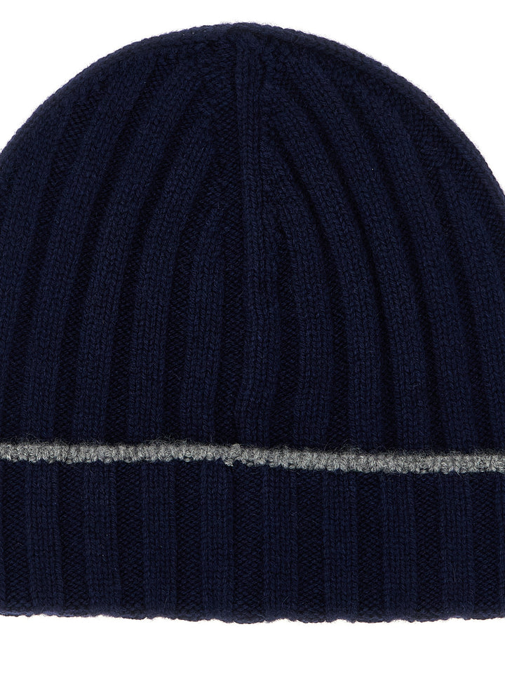 Brunello Cucinelli Cashmere Turn-Up Beanie Hats - Blue | c4f099eb09d895d3afde3999768b88f255cebc03