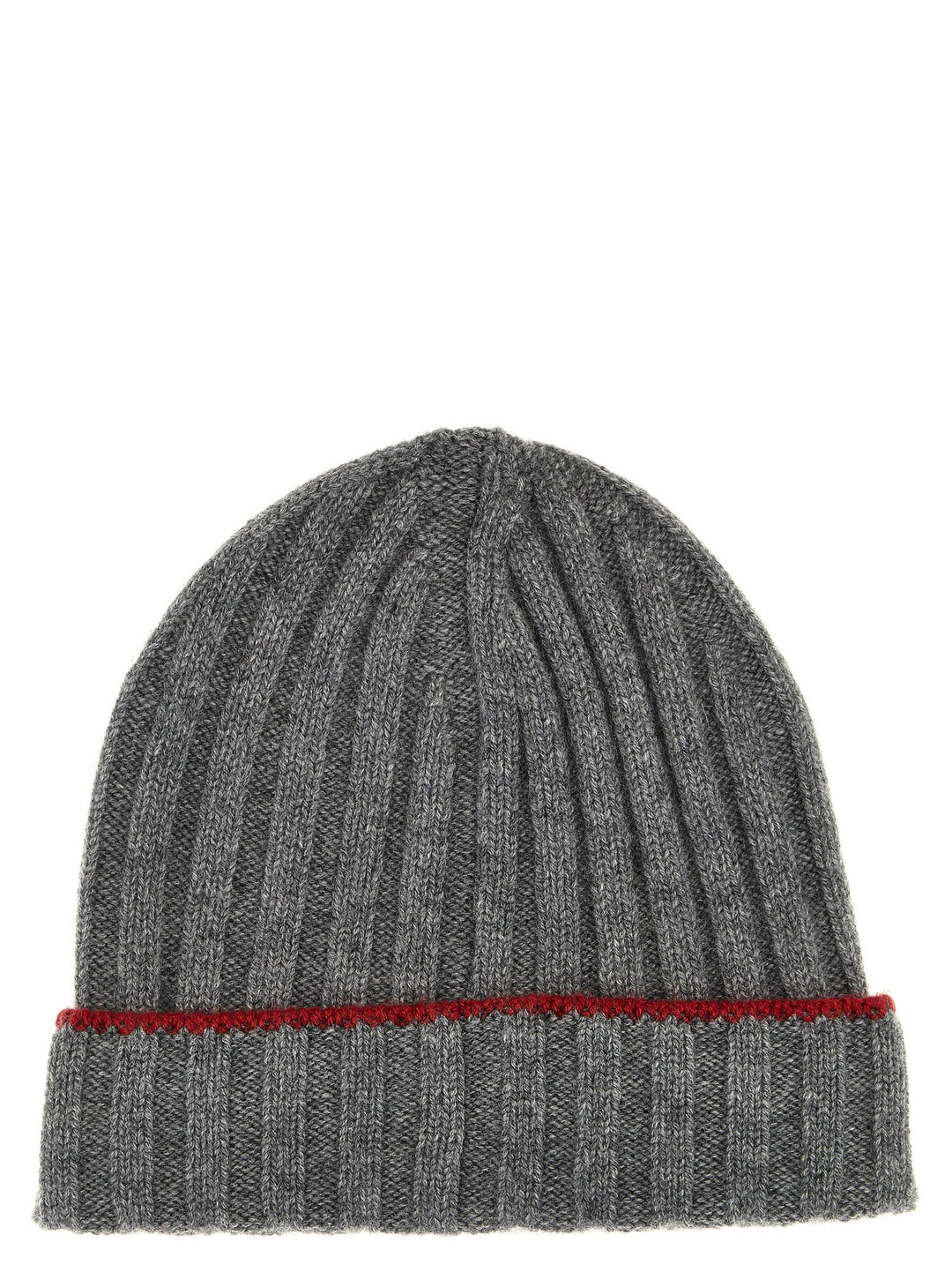 Contrast Line Beanie Hats Gray