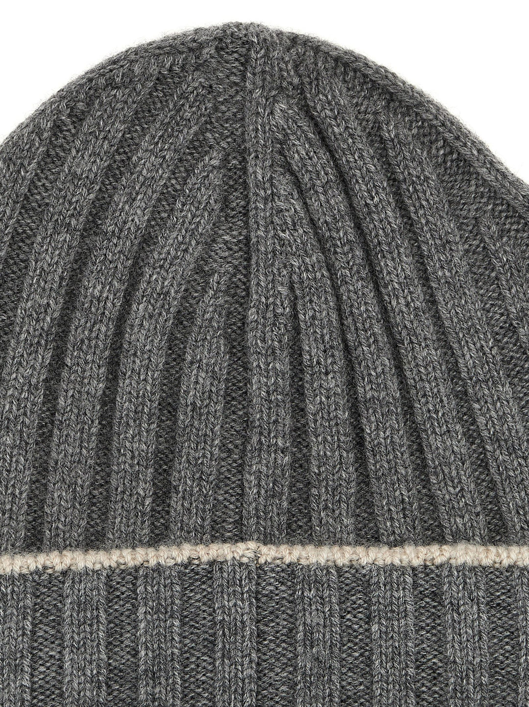 Contrast Line Beanie Hats Gray