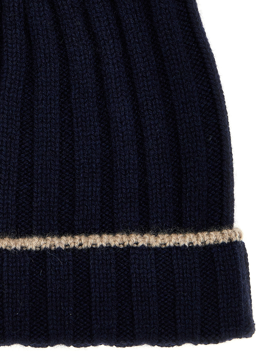 Contrast Line Beanie Hats Blue