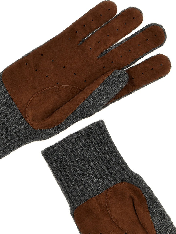 Suede Detail Gloves Multicolor