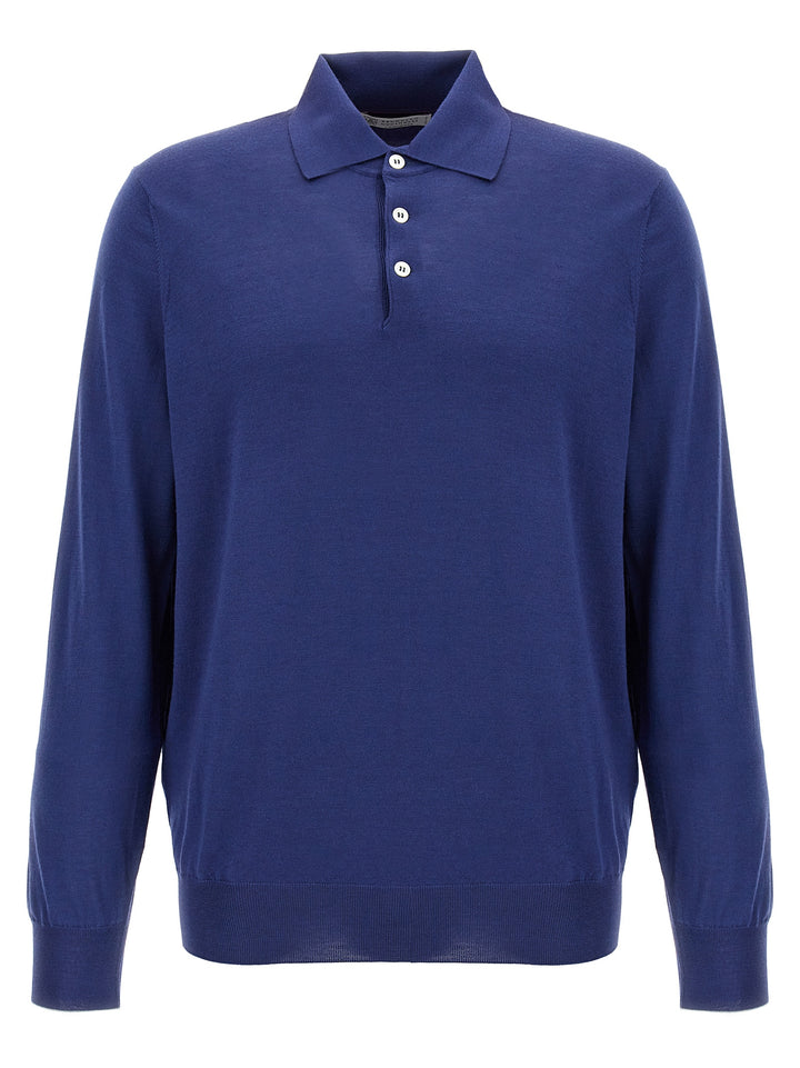 Knitted  Shirt Polo Blue