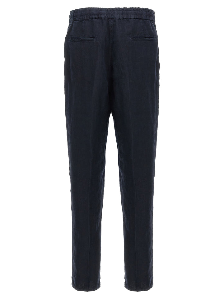 Linen Trousers Pants Blue