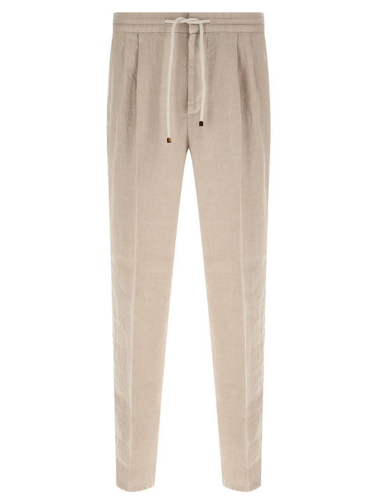 Linen Trousers Pants Beige