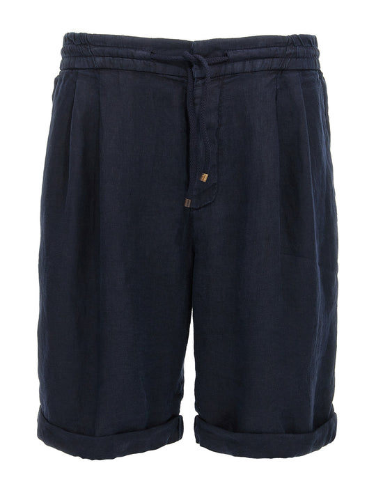 Linen Bermuda Shorts Bermuda And Short Blue
