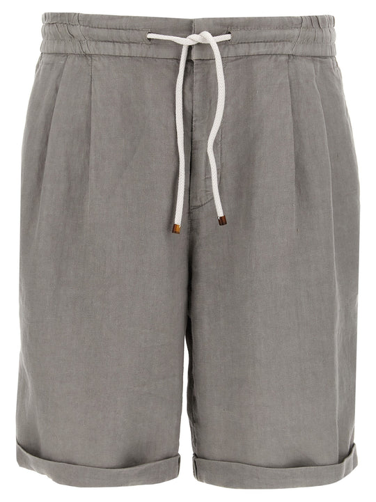 Linen Bermuda Shorts Bermuda And Short Gray