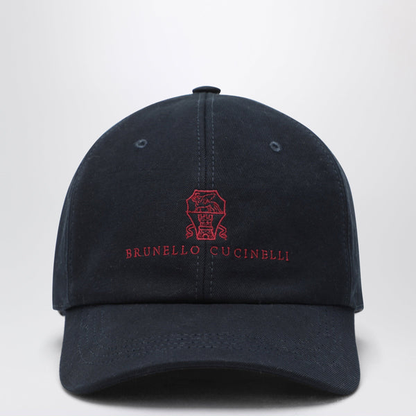 Navy Blue Baseball Cap In Cotton