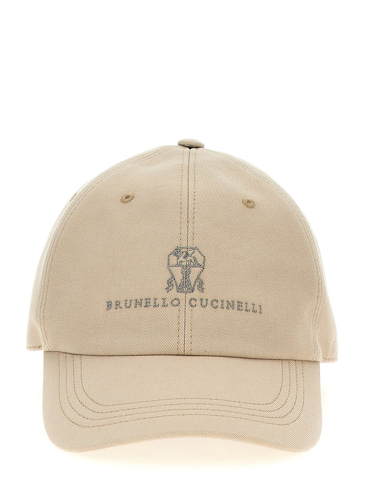 Logo Embroidery Cap Hats Beige