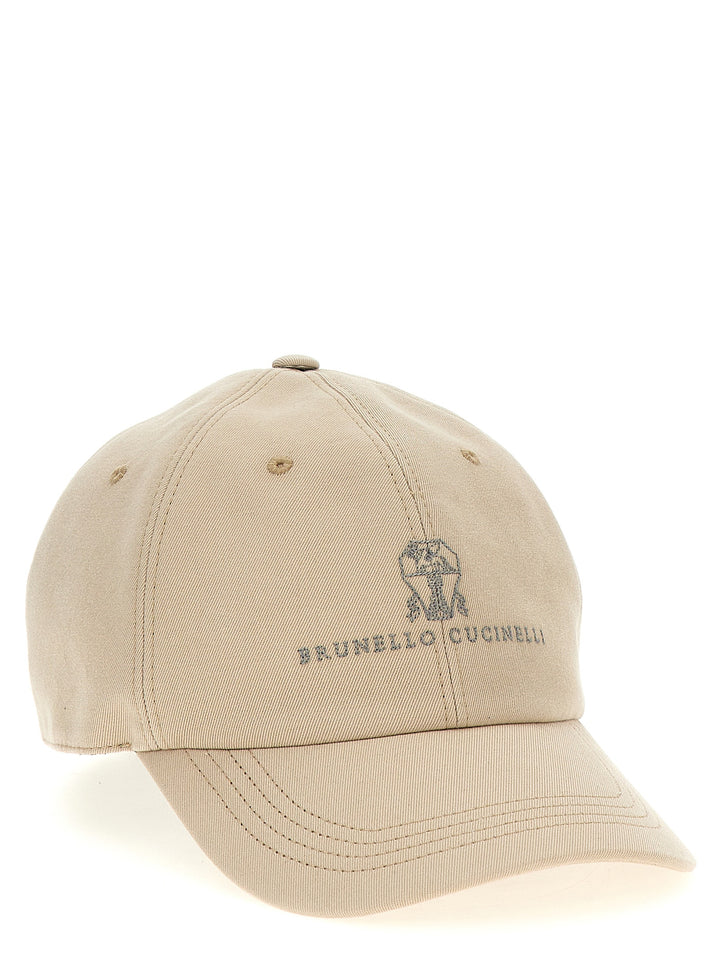 Logo Embroidery Cap Hats Beige