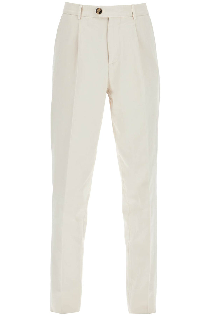 Pantaloni Leisure Fit In Gabardina