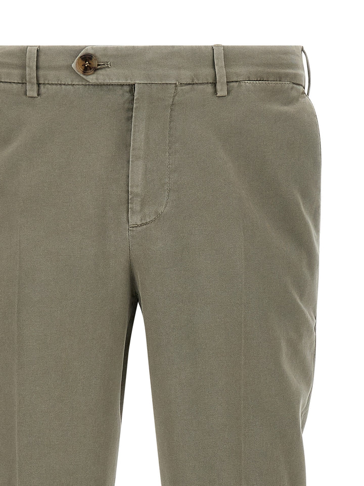 Brunello Cucinelli Cotton Trousers Pants - Green | 2d4917f9fc67323969aa36f298bf39a33f69c591