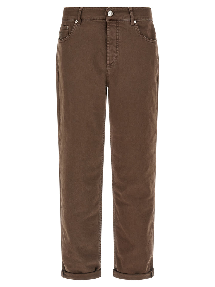 Brunello Cucinelli Garment-Dyed Jeans - Brown | 2f272b3b03ec176cc06eabcffce9cea849c1cee8