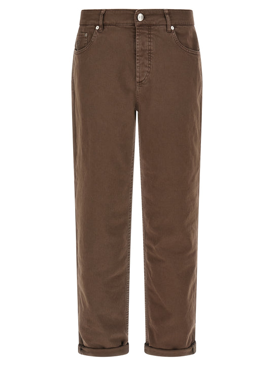 Garment-Dyed Jeans Brown