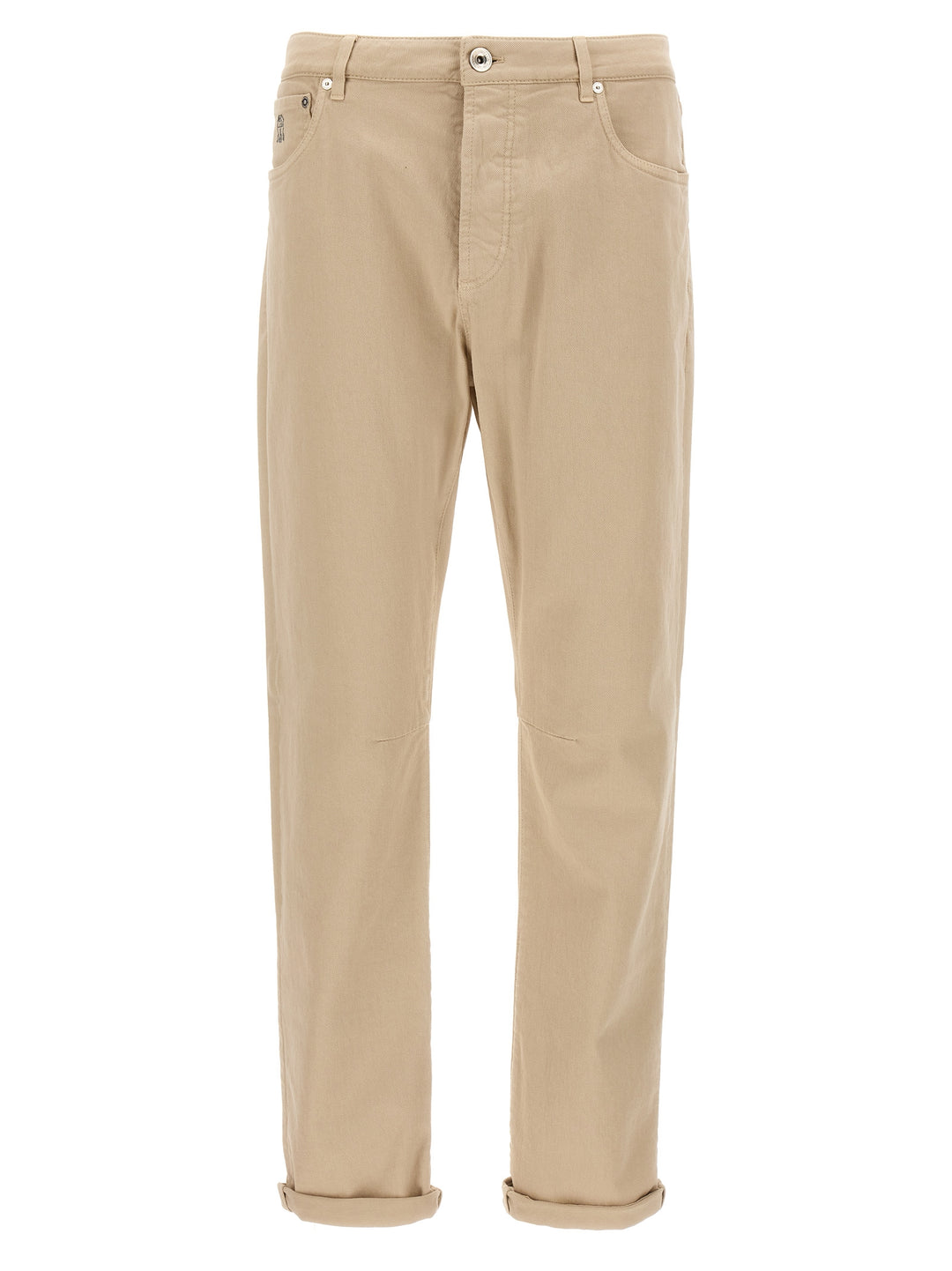 Denim Leisure Fit Pants Beige