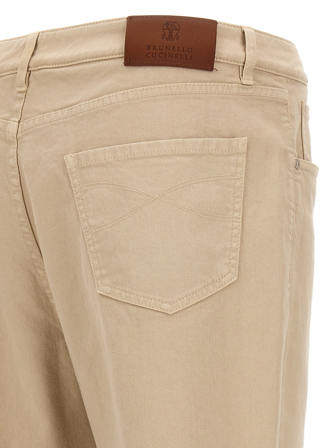 Denim Leisure Fit Pants Beige