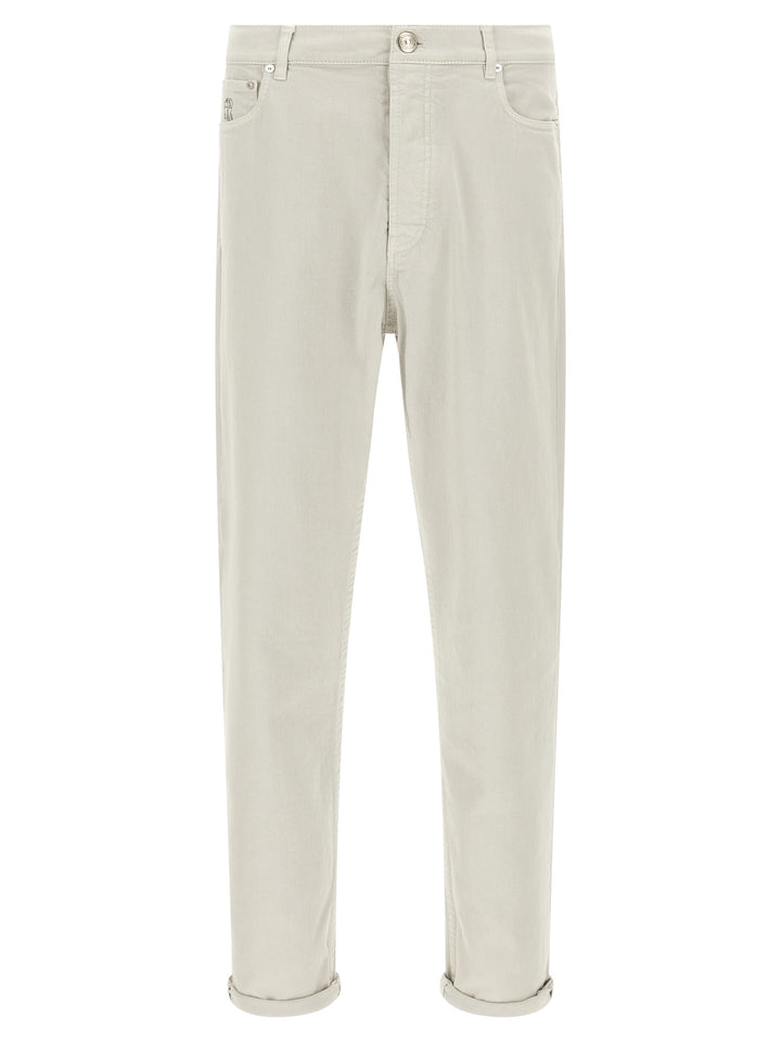 Brunello Cucinelli Garment-Dyed Denim Jeans - Gray | 110003b124edd54651a00016e258a774f5658171