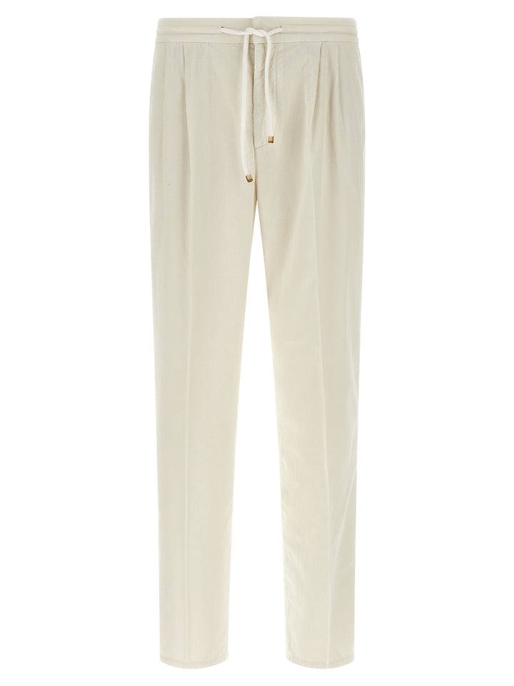 Brunello Cucinelli Corduroy Trousers Pants - White | 8bec7fef48b93622f1ca2091214aa2e80e6c60ad