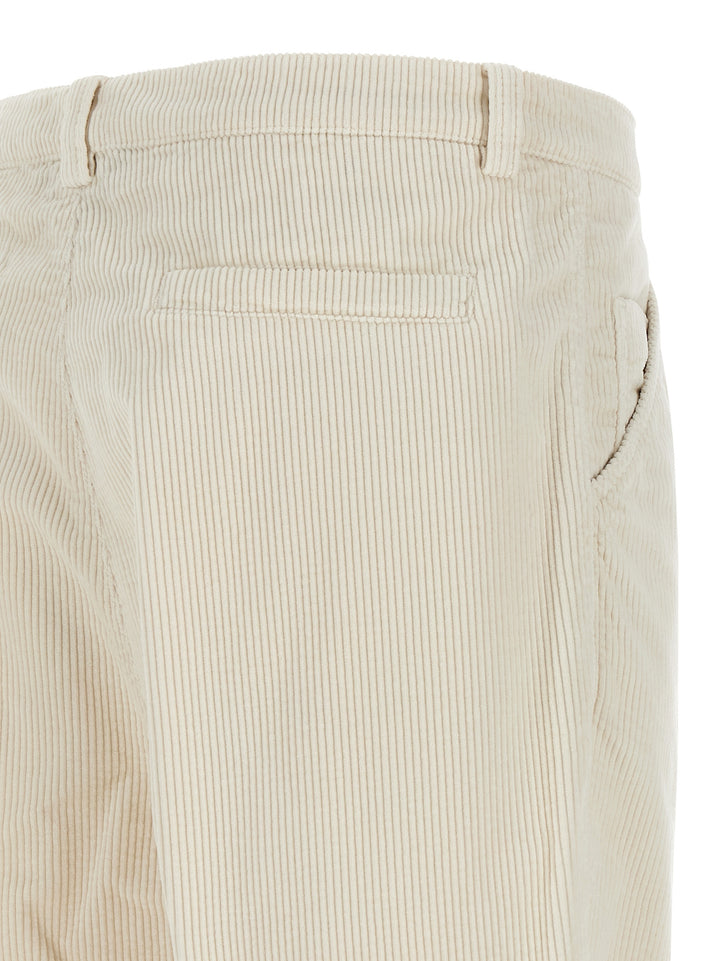 Brunello Cucinelli Corduroy Pants - White | 89744a4fa82ba781bd3b22e59eb16068c45d15e0