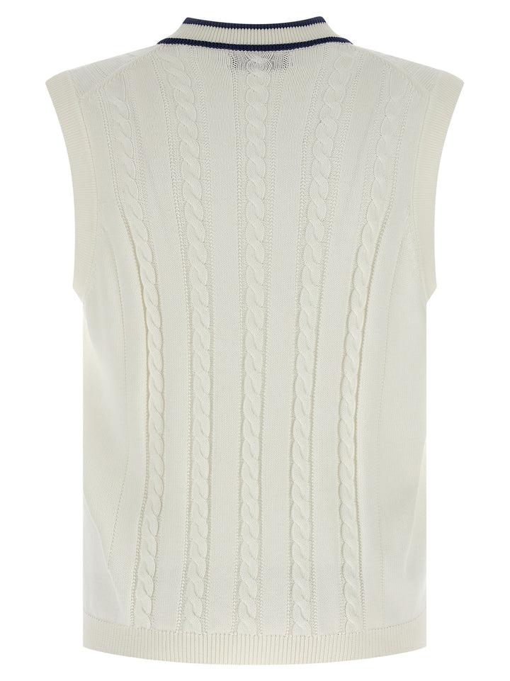 Brunello Cucinelli Cotton Braided Vest Gilet - White | 55f351ad4cee706f26210ba36338a486a5ee2f05