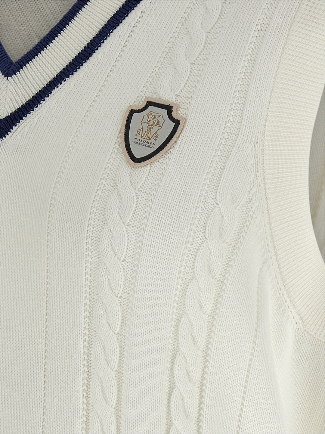 Brunello Cucinelli Cotton Braided Vest Gilet - White | 31b83fea043ef8dbe60cf75a19889b7f540e766a