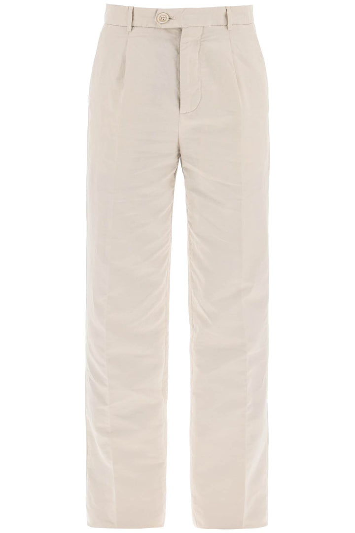 Cotton And Linen Gabardine Pants