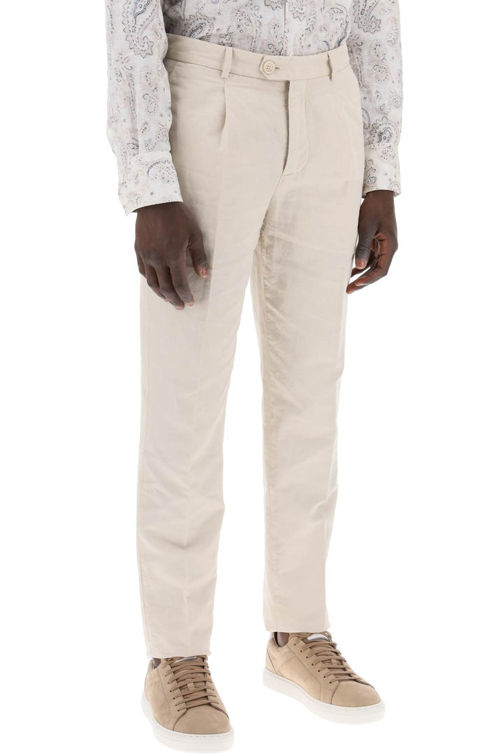 Cotton And Linen Gabardine Pants