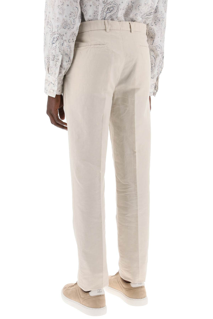 Cotton And Linen Gabardine Pants