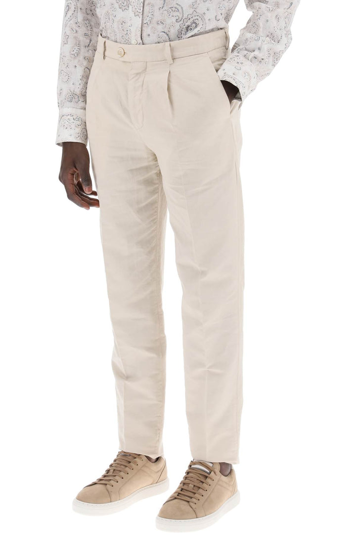 Cotton And Linen Gabardine Pants