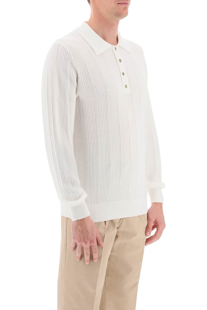 Long Sleeved Knitted Polo Shirt