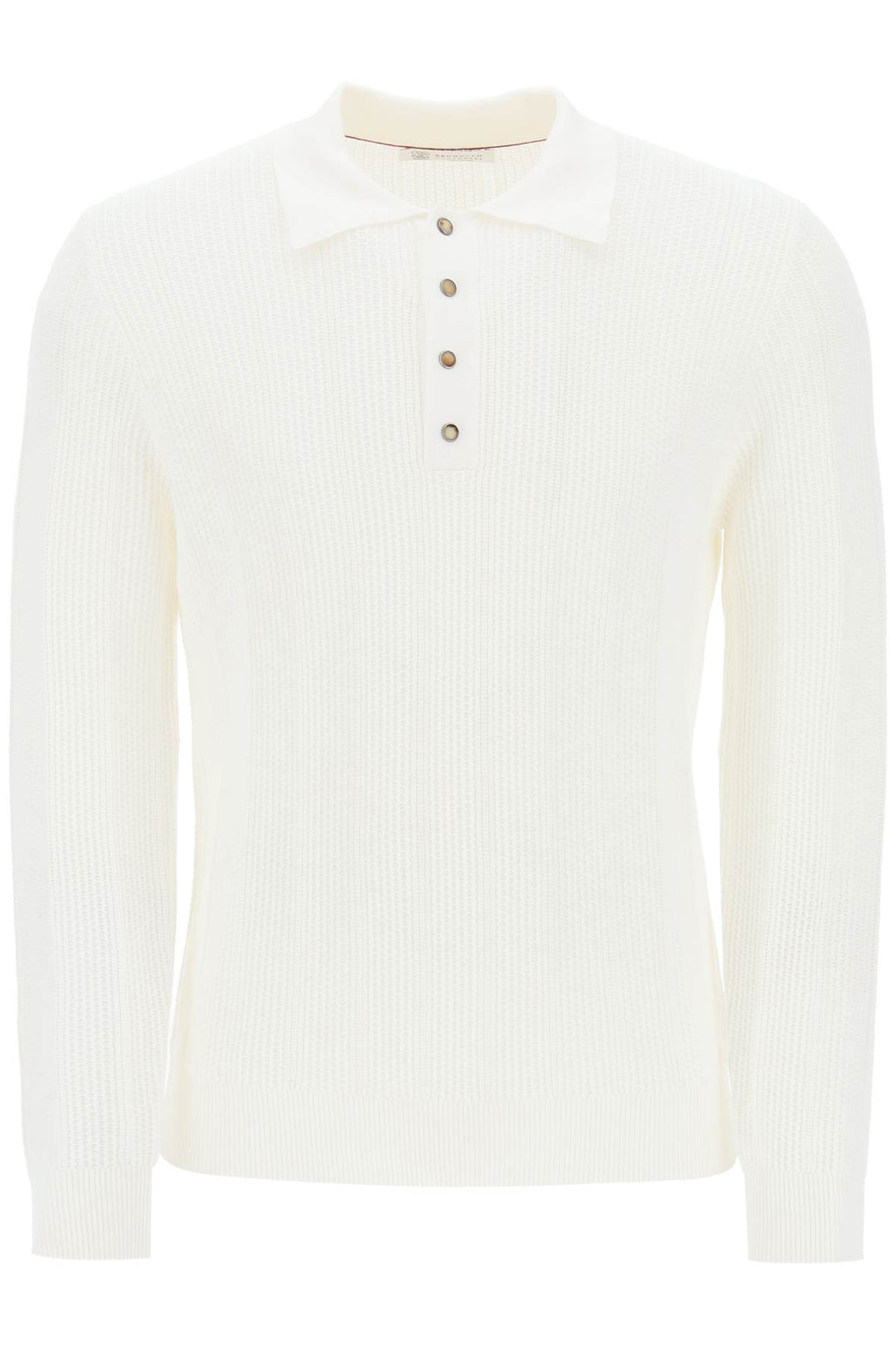 Long Sleeved Knitted Polo Shirt