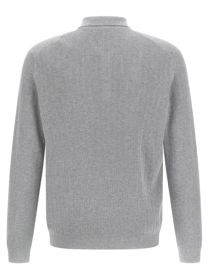 Brunello Cucinelli Honeycomb Cotton  Shirt Polo - Gray | 63e3567269812600419e64c60031420d1d009b13