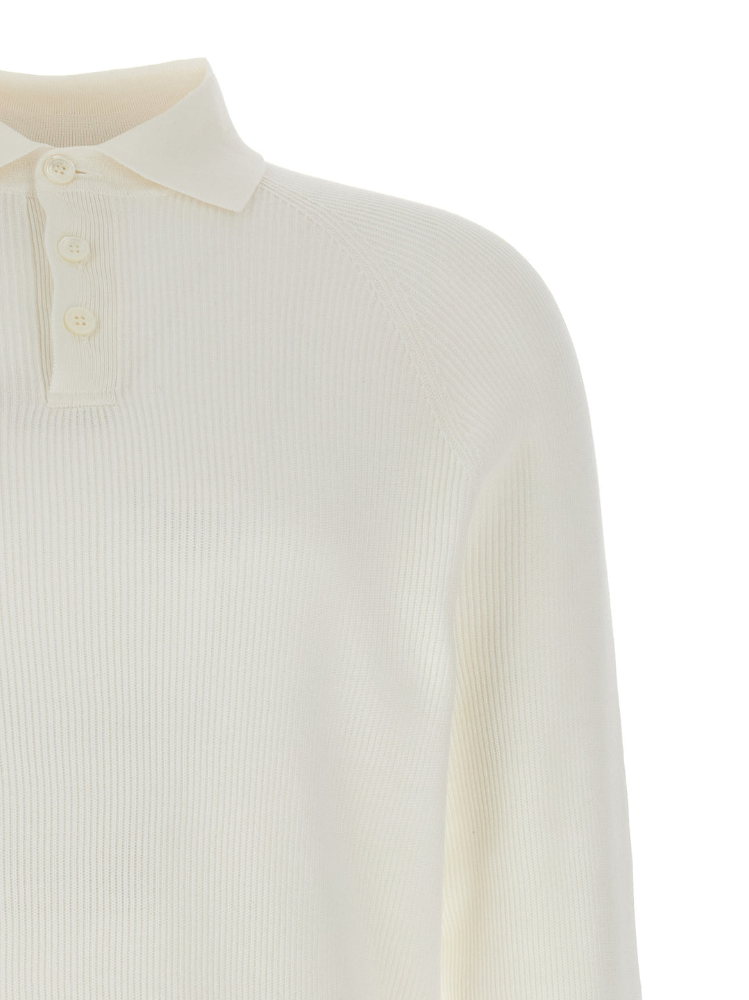 Ribbed  Shirt Polo White