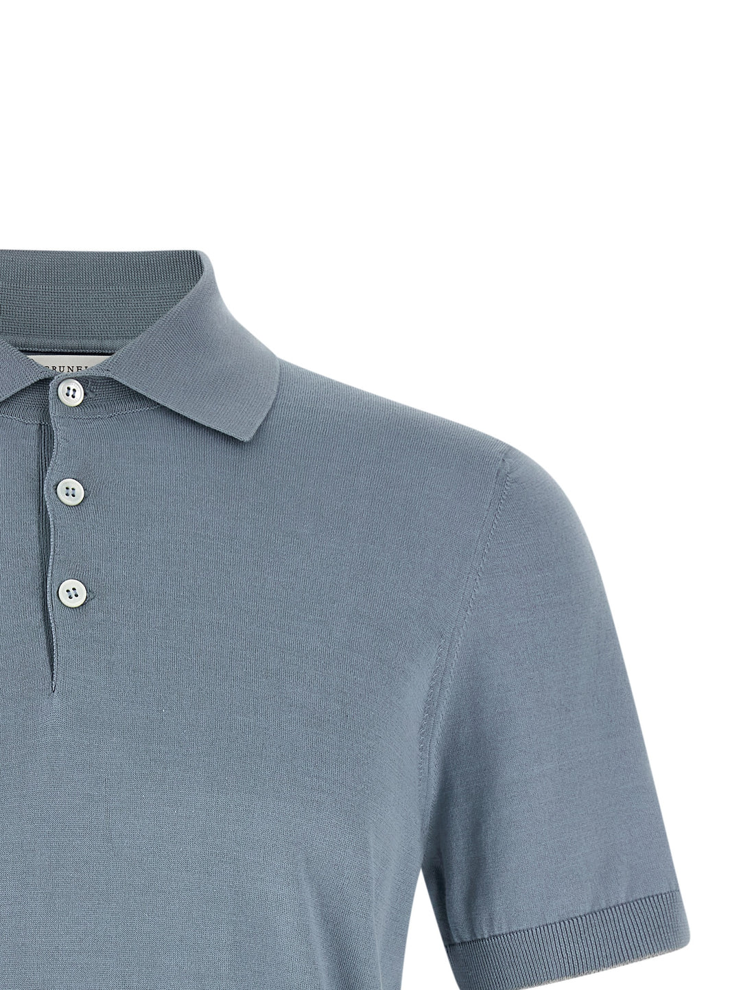 Brunello Cucinelli Cotton  Shirt Polo - Light Blue | 92e6364658f1206905ed43dc25bde76871eb0eec